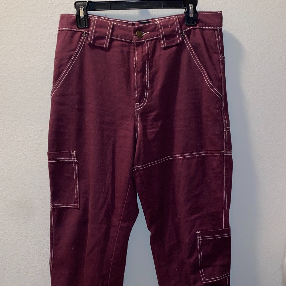 BDG Burgundy Cargo Jogger pants